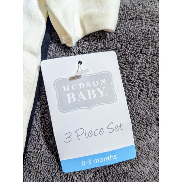 Hudson Baby 3 Piece‎ Outfit Set 0-3 Months Moose Onesie Pants Shoes - Picture 3 of 9